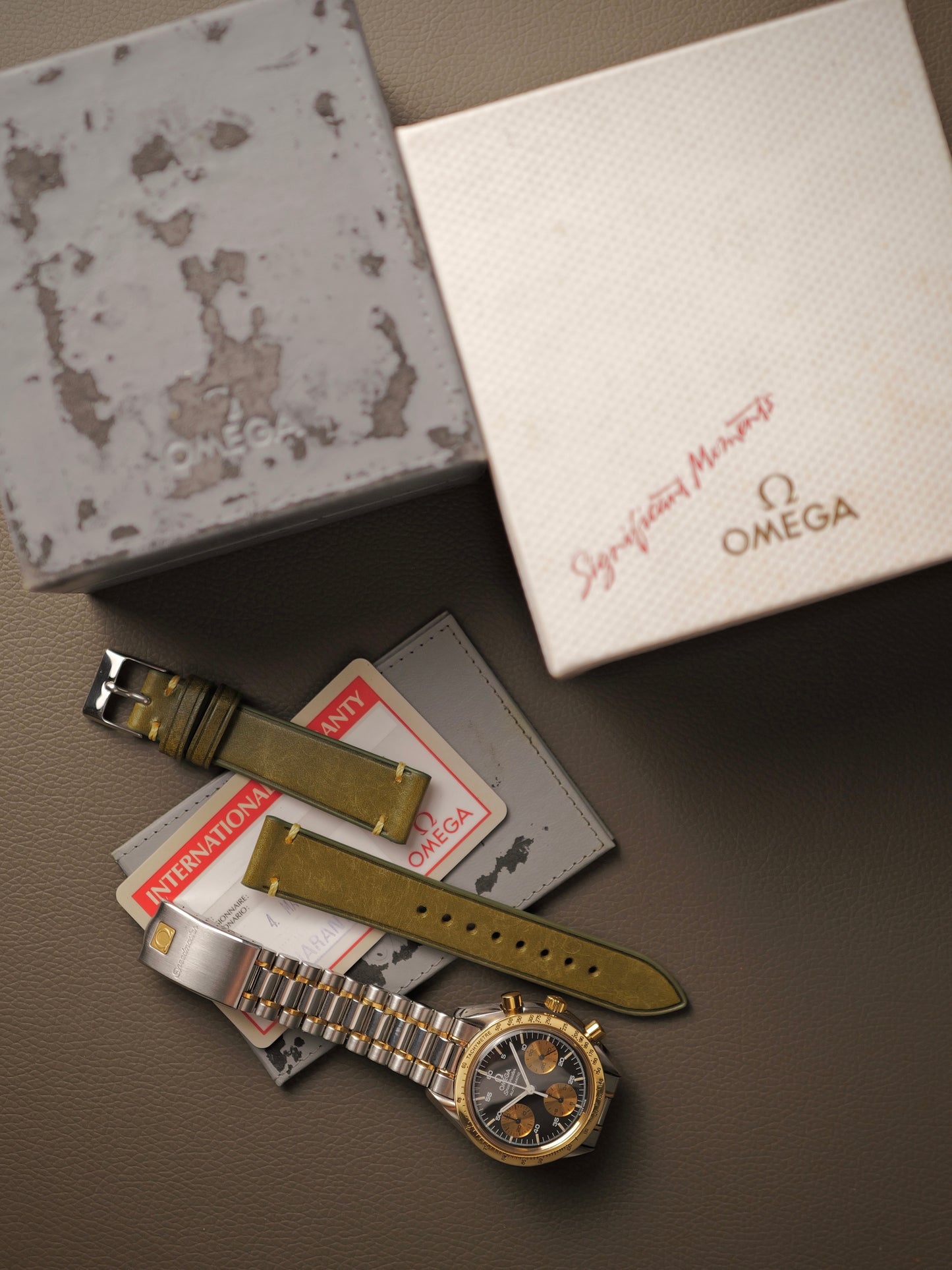 Omega Speedmaster Automatic “Reduced” Steel + 18K Gold FULL SET Ref. 175.0033 (circa 1990s)