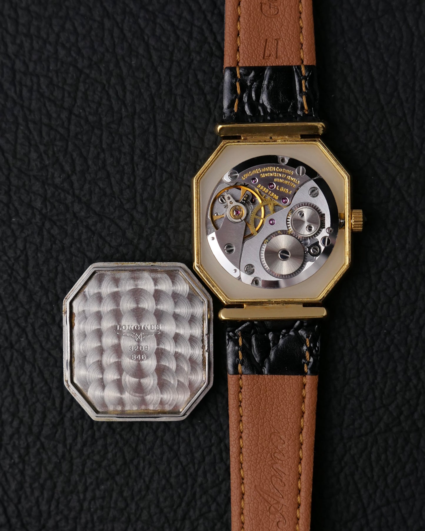 Longines “Octagon Breguet” Black Gilt Ref. 3209 (circa 1980)