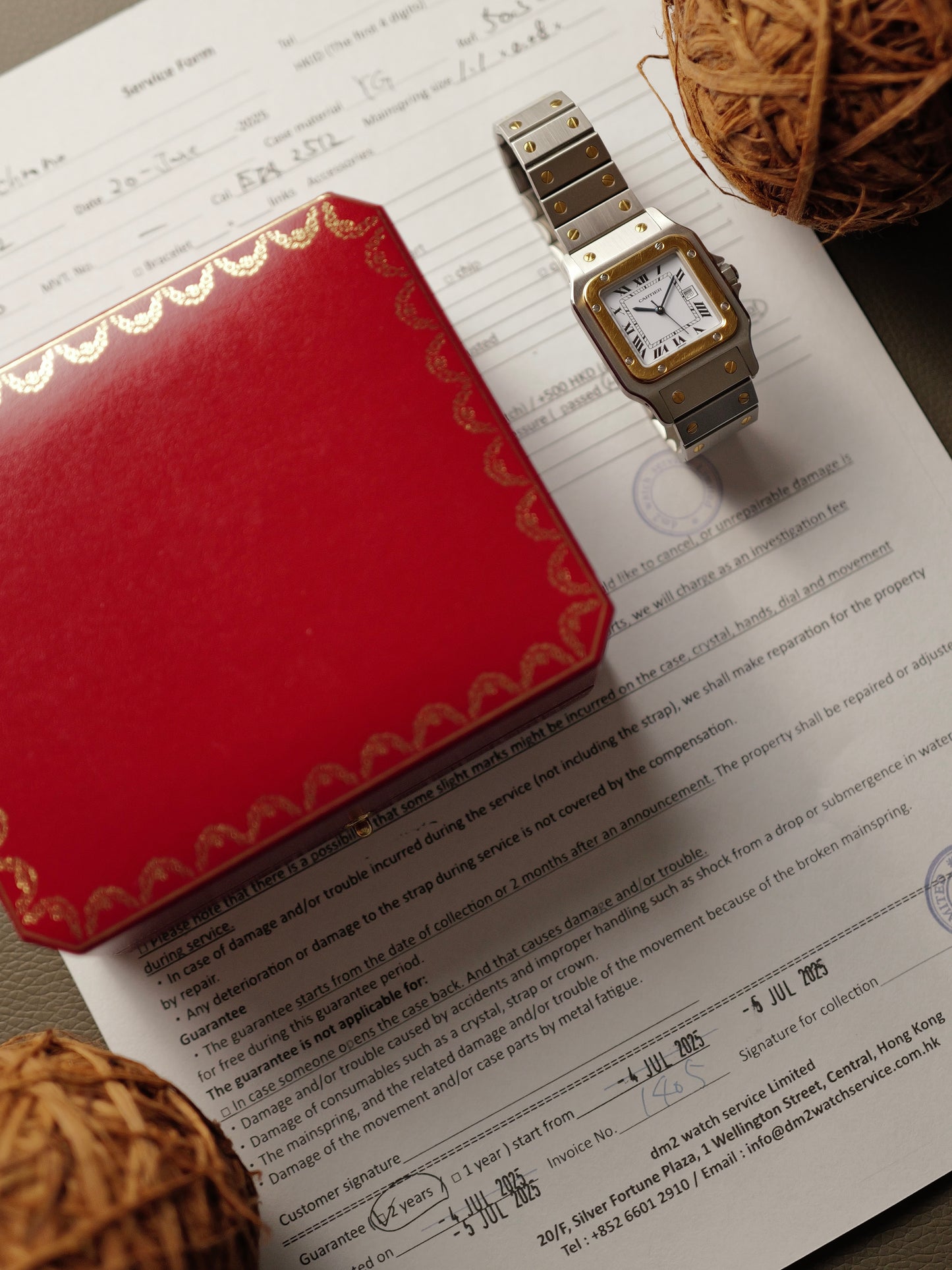 Cartier Santos Carrée Two Tone w/Box and Service Papers Ref. 2961 (circa 1981)