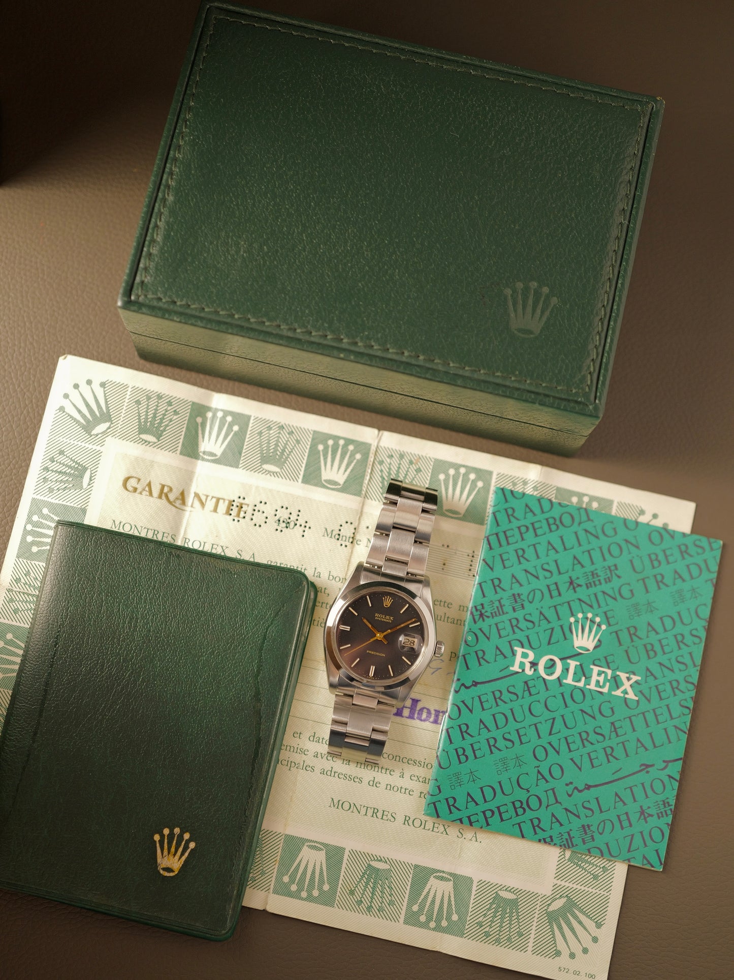 Rolex Oysterdate Precision “Black Gilt” w/ Box & Papers Ref. 6694 (circa 1982)