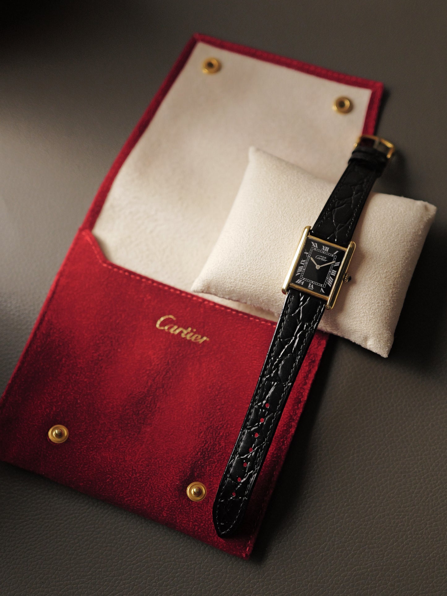 Cartier Tank Vermeil “Tuxedo” LM (circa 1980s)