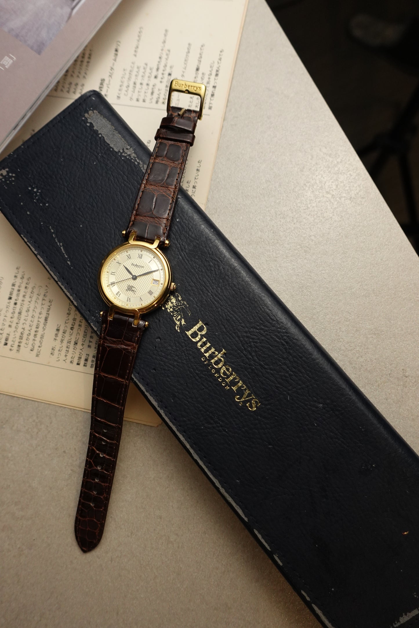 Burberry Classic Guilloche Gold on Gold swiss made variation
