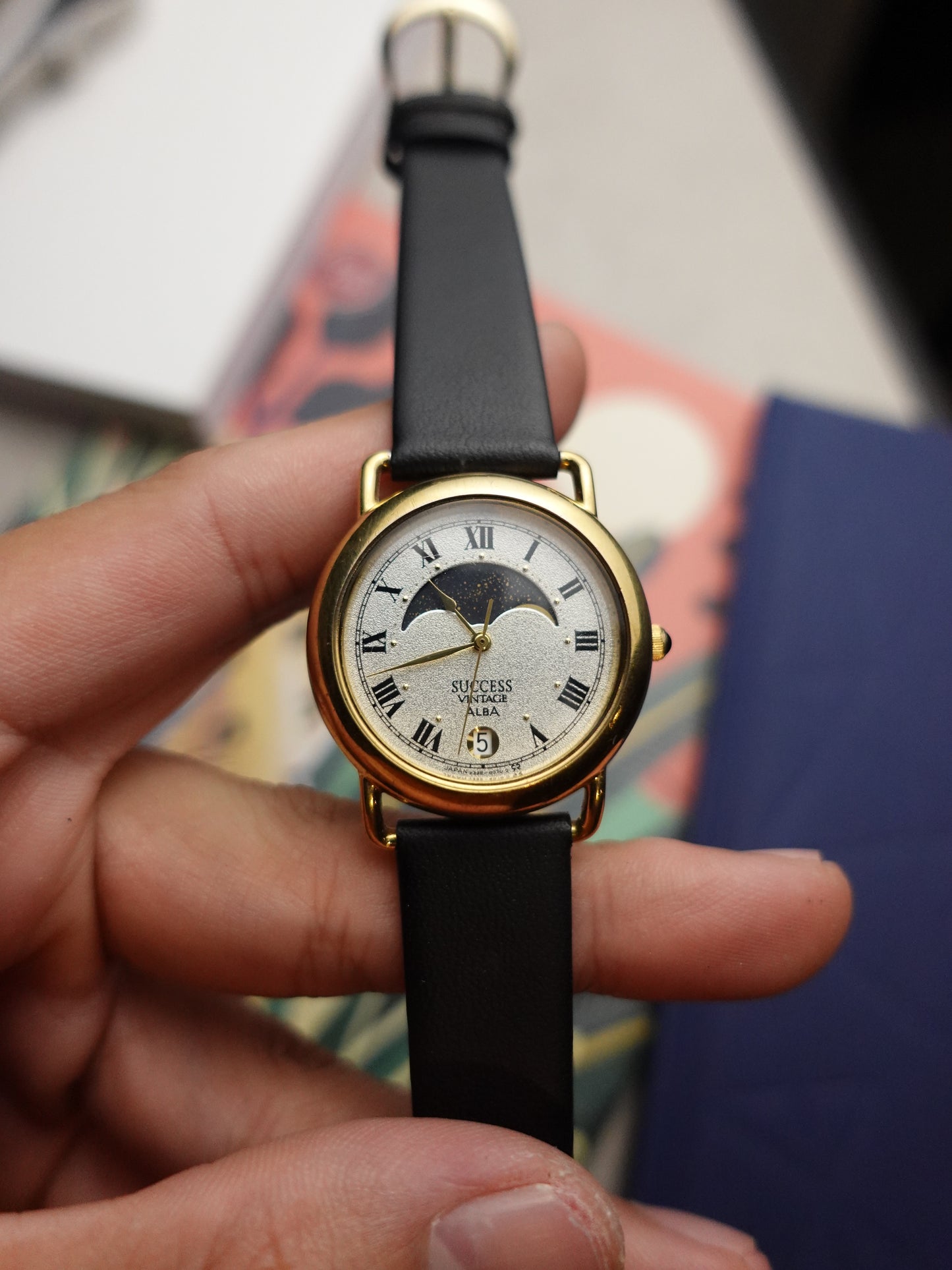 Seiko Alba success Moonphase unique pebble case