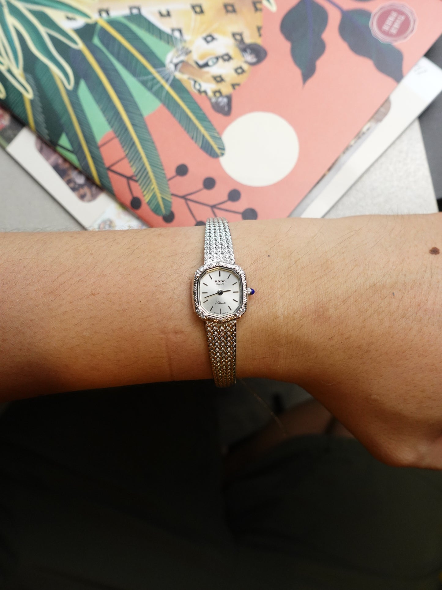 Rado Quartz integrated bracelet with diamond on bezel