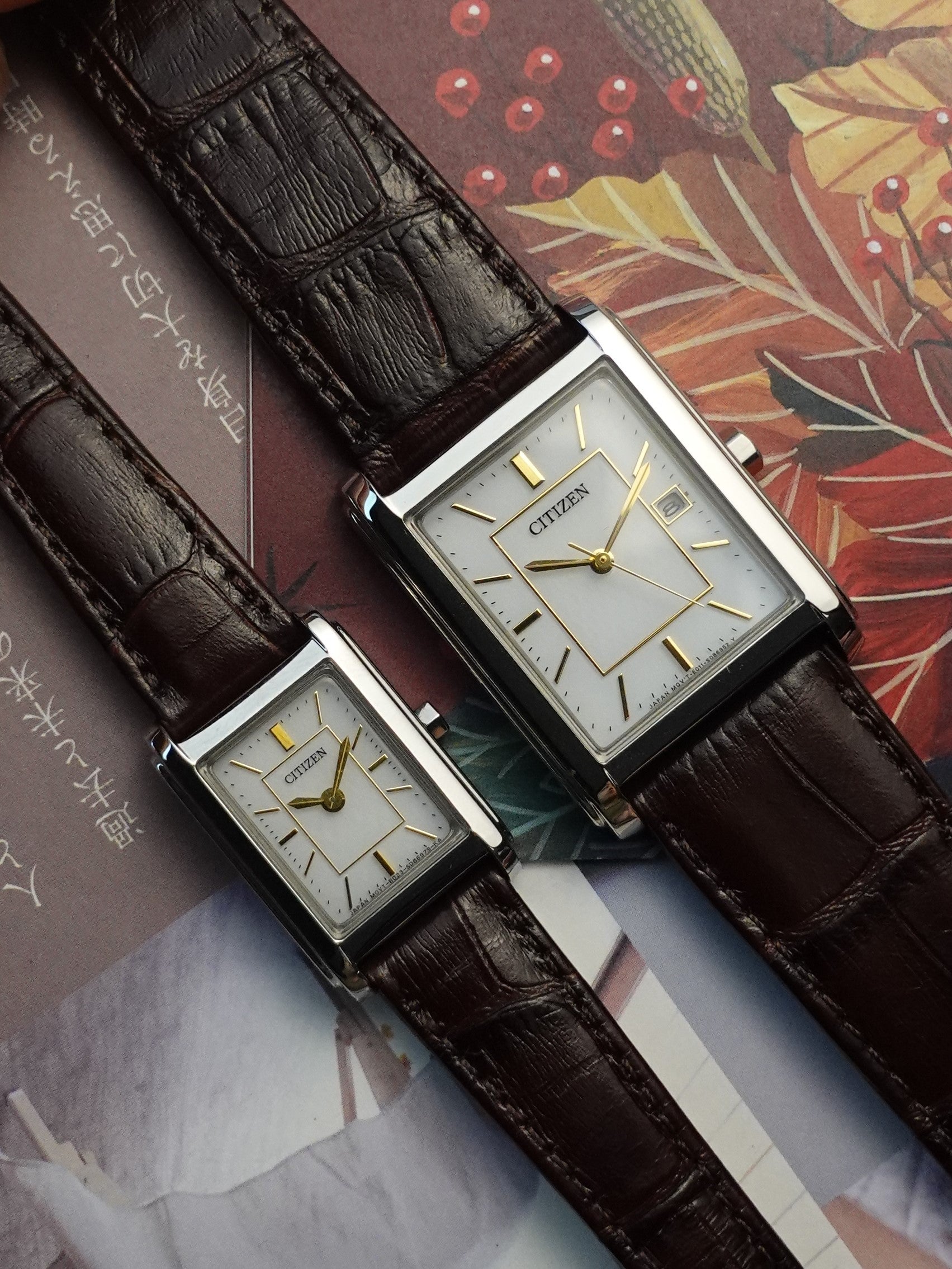 CITIZEN エコドライブ タンク TANK レクタンギュラー Citizen Eco-Drive Tank couple set (new solar batteries) – My First