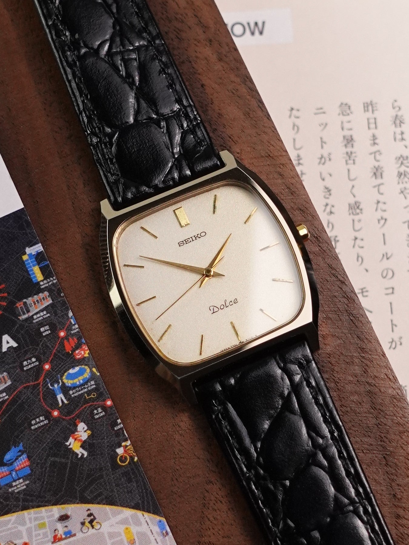 Seiko Dolce Cushion Case with ivory-esque Dial 7741-5100 – My