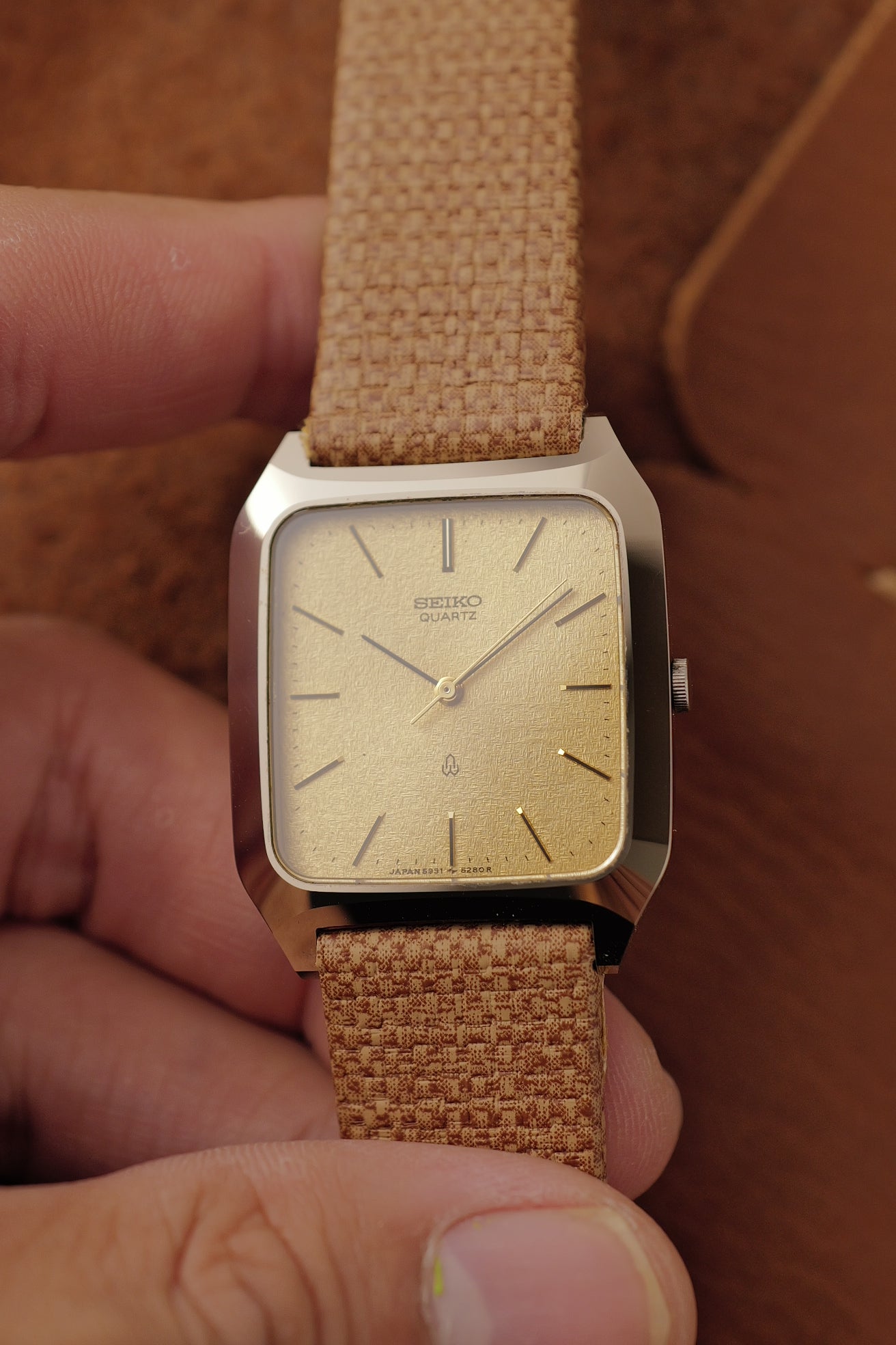 Seiko Quartz "Amber Grain" Scratch resistant Case Circa. 1980
