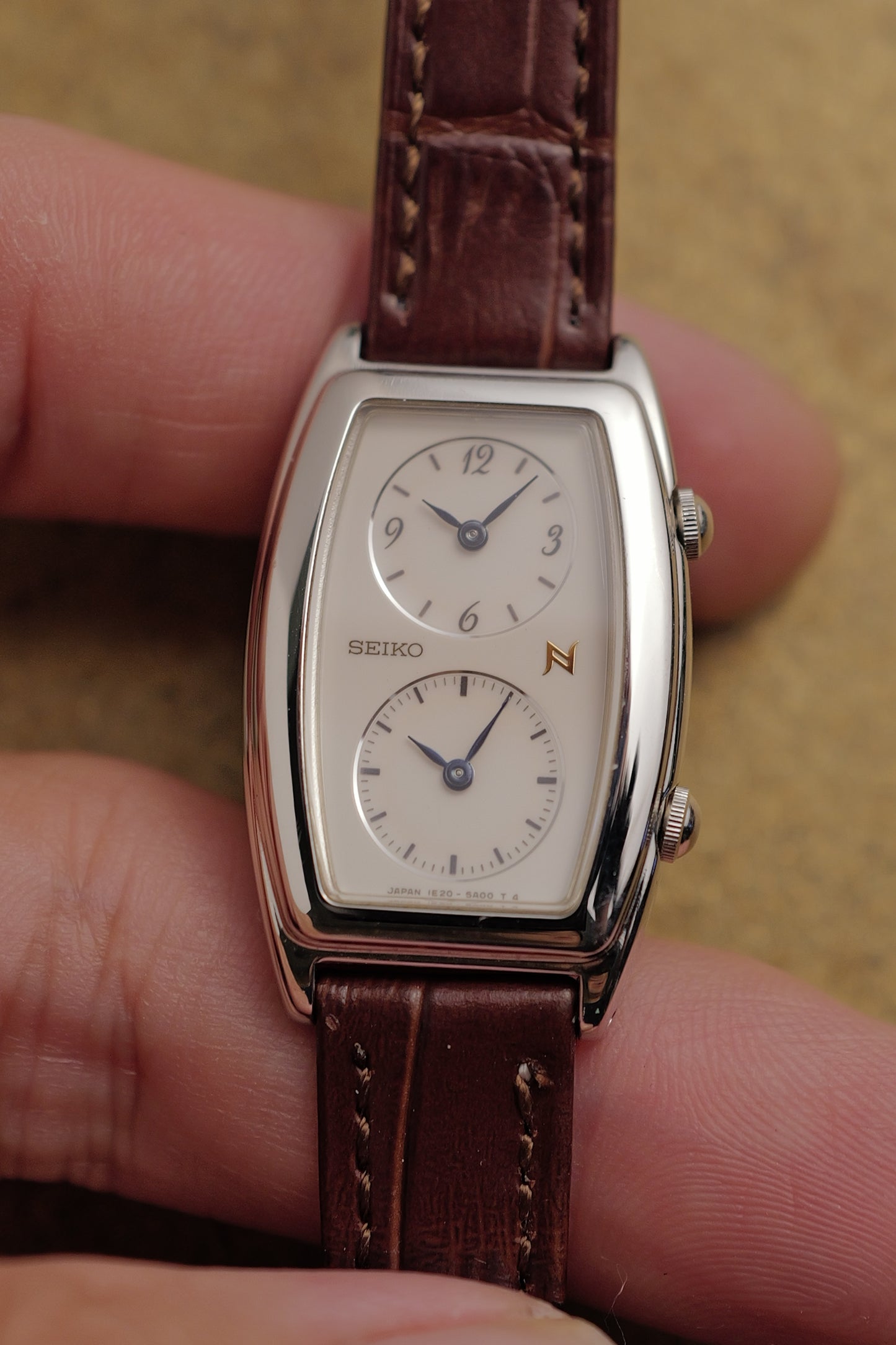 Seiko "Tonneau Dual time" Circa. 1995 in steel