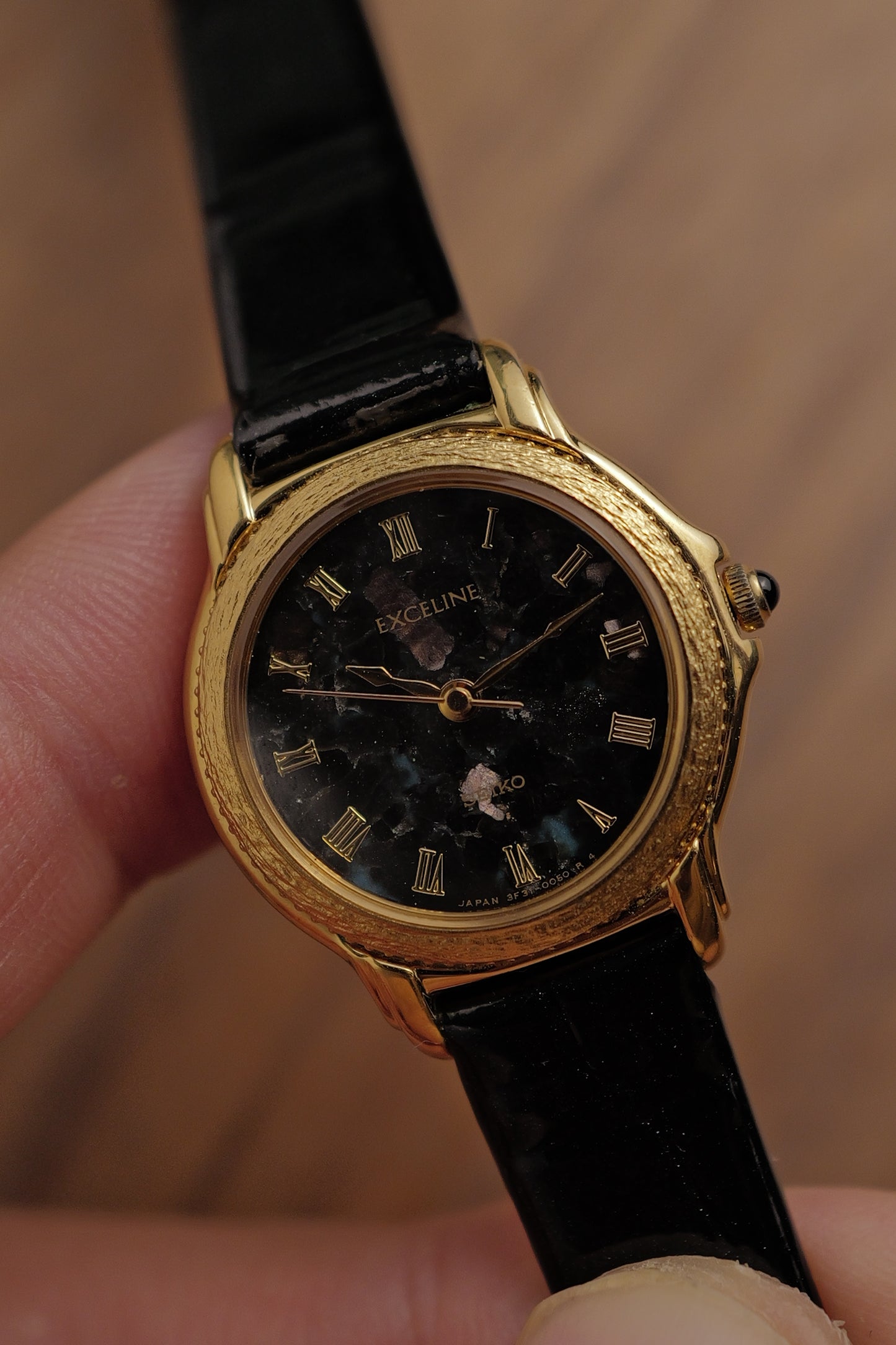 Seiko Exceline Black Turquoise Stone Dial Circa. 1992