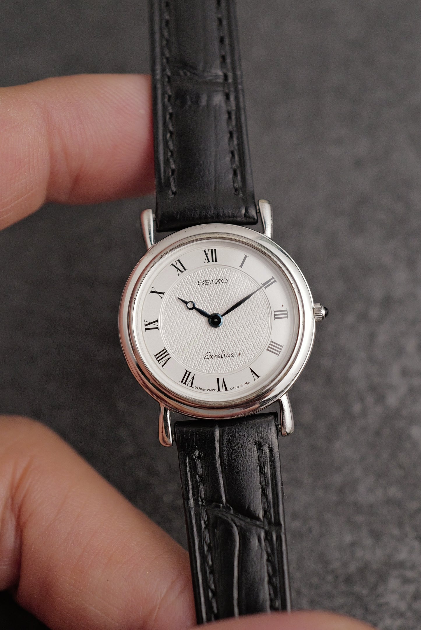 Seiko Exceline Guilloche in steel Circa. 1987