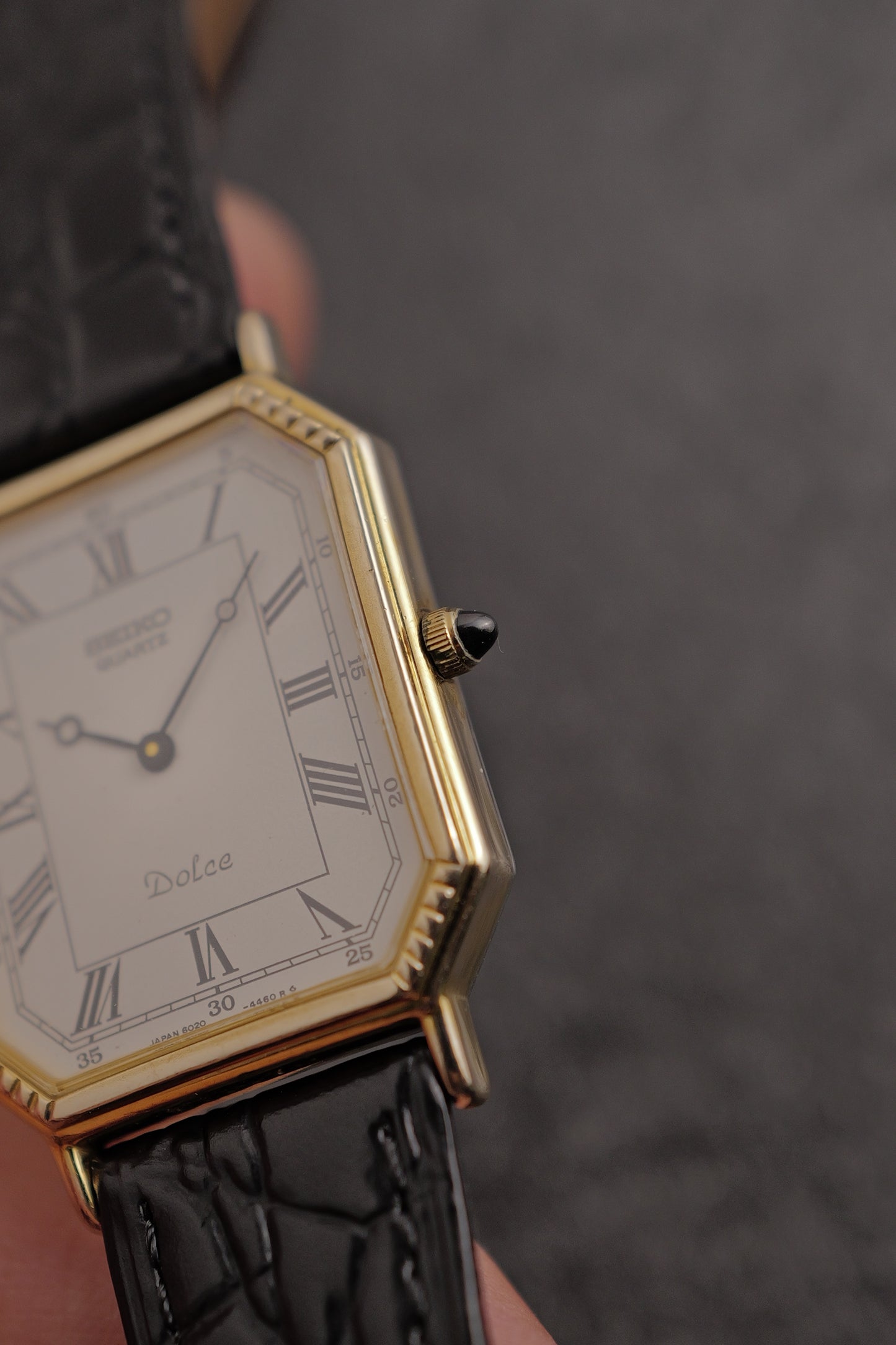 Seiko Dolce “Art deco tank” 10k solid case circa. 1991