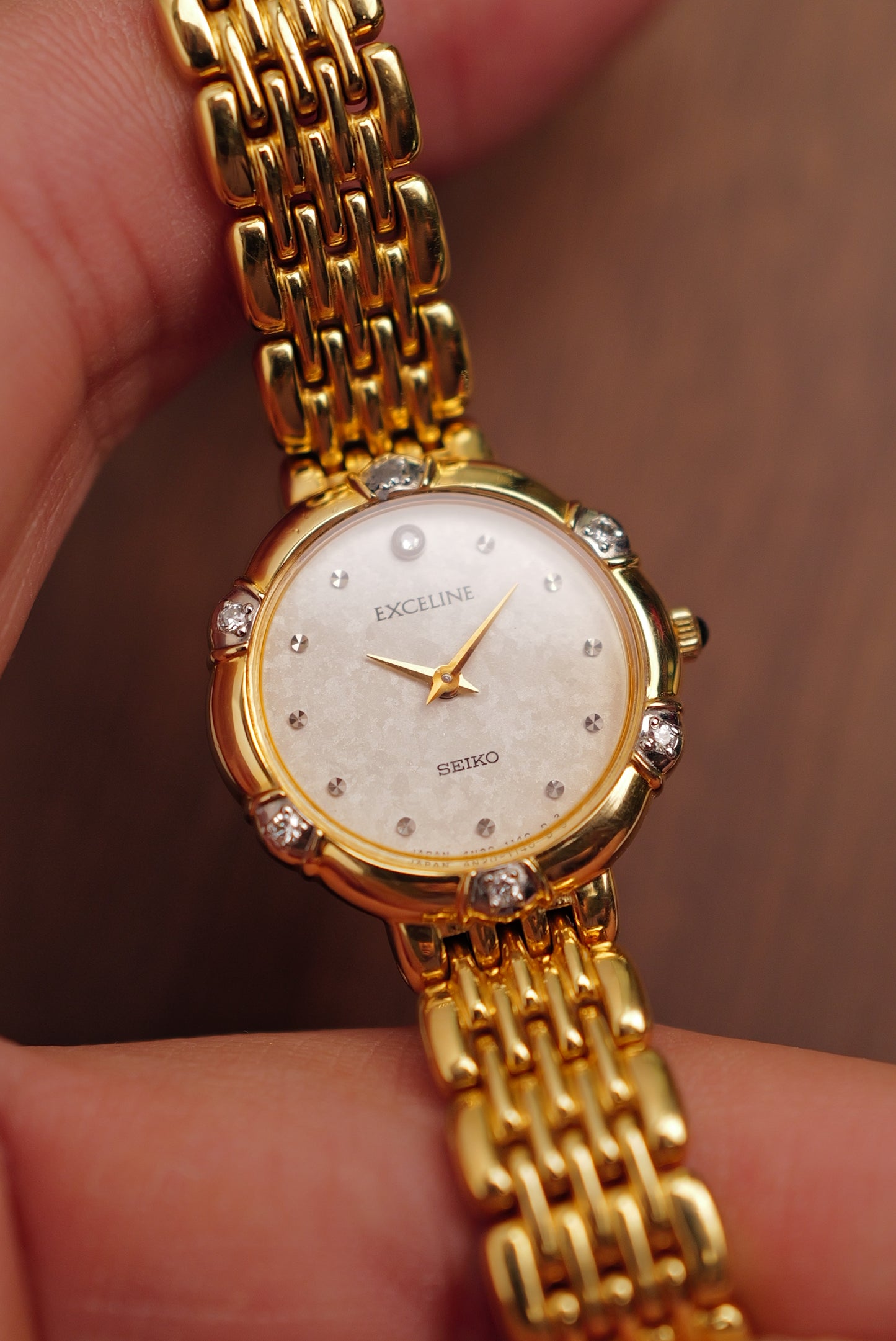 Seiko Exceline with Floral bezel Diamonds Circa.1990