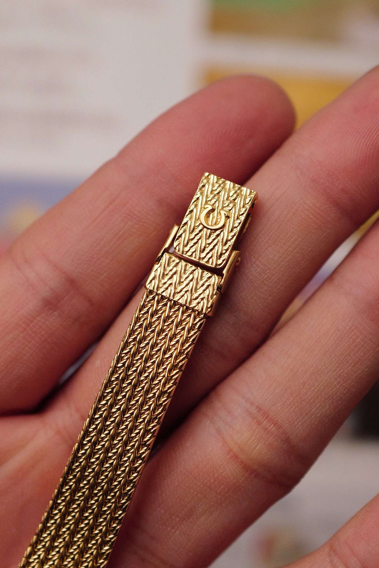 omega De-ville "waffle" Integrated Bracelet Circa. 1980s