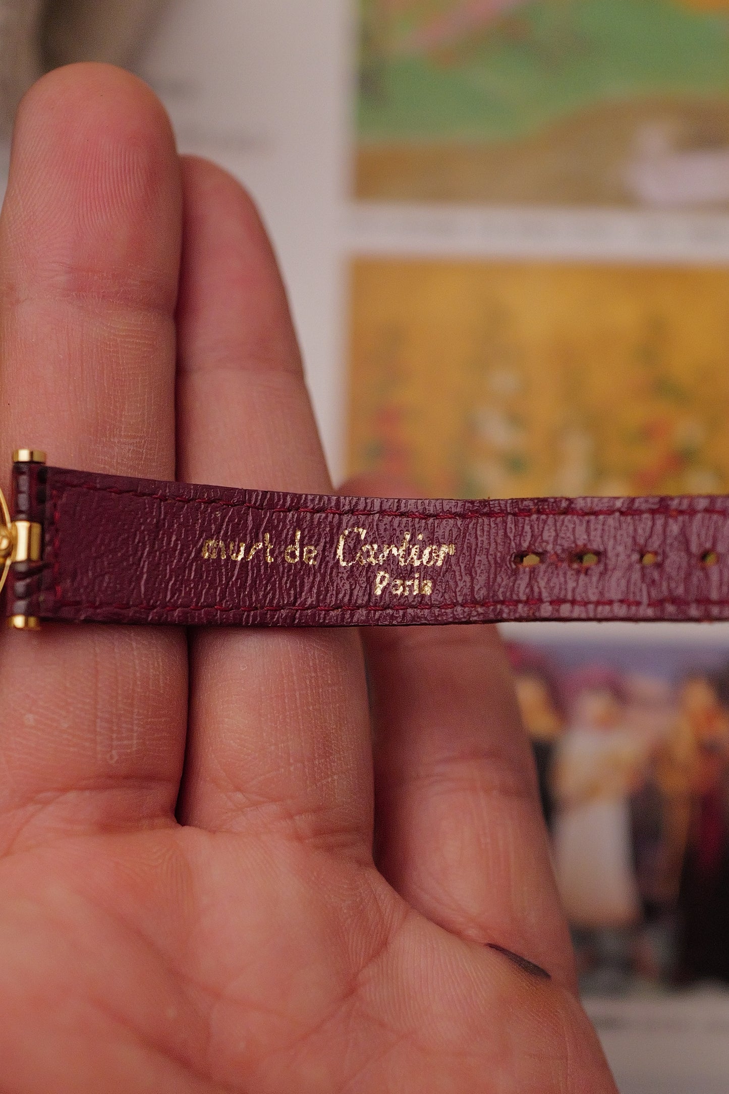 Cartier Vendome "Burgundy" Lacquer SM w/ box circa. 1980s