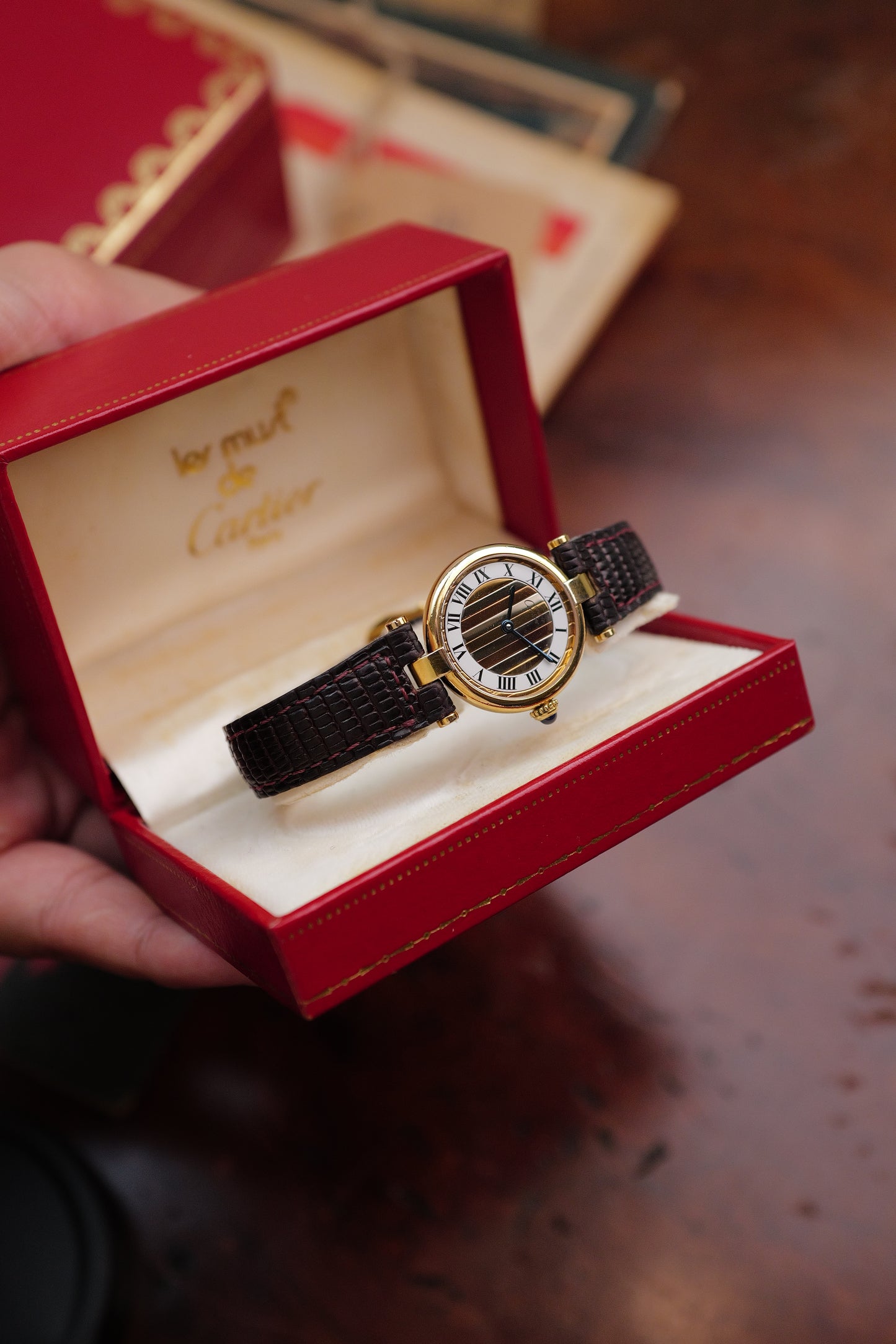 Cartier Vendome "Trio Art-Deco" Lacquer SM Quartz Circa.1980s