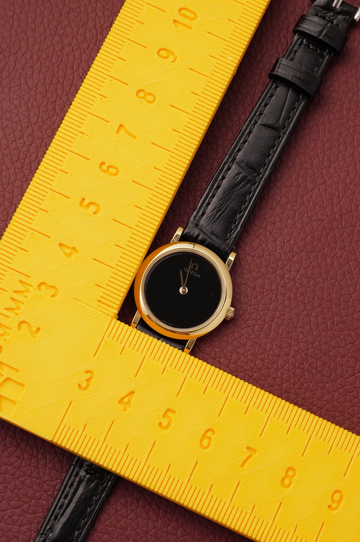 Omega De-ville "Onyx" on strap Circa. 1990s