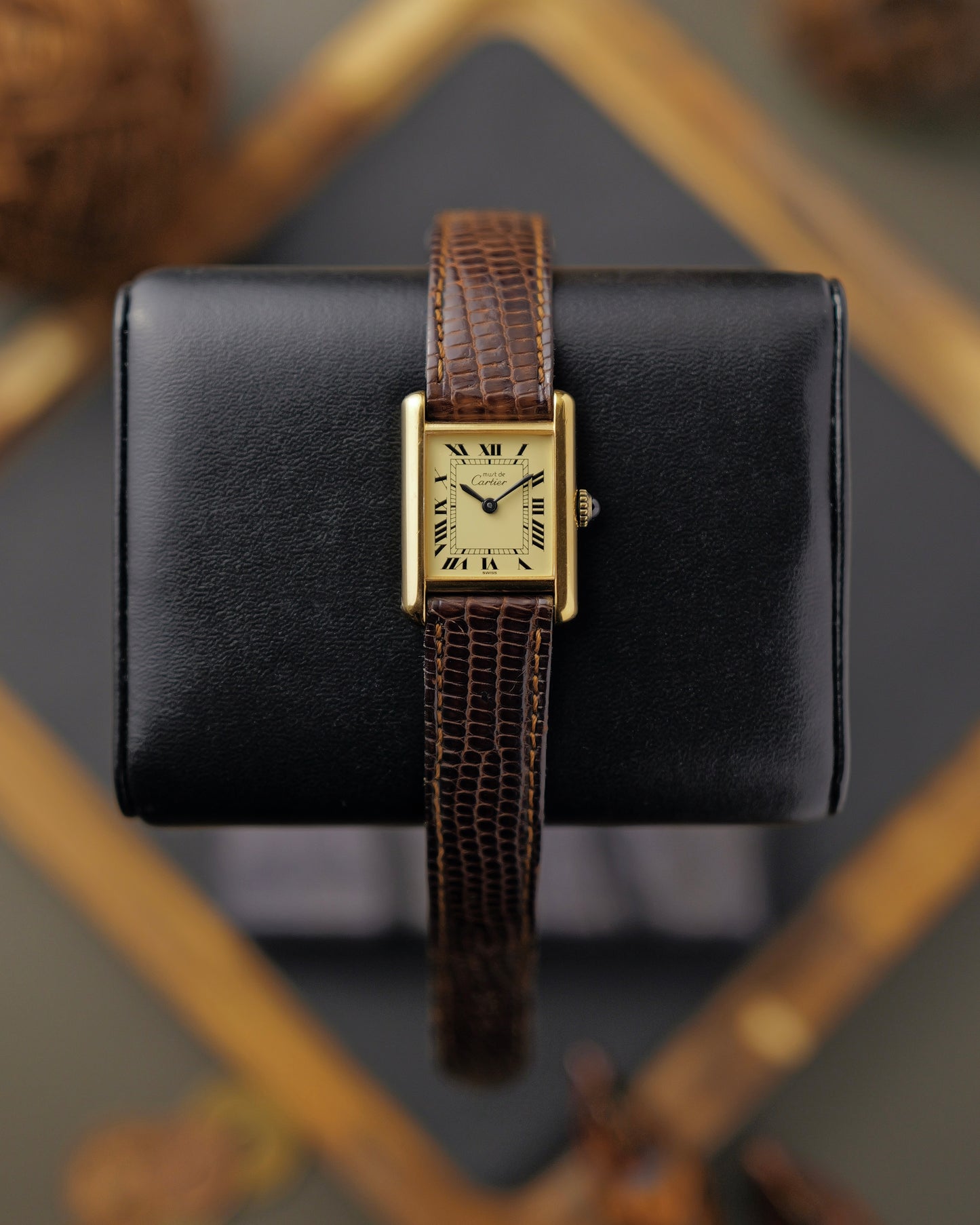 Cartier Must de Cartier Tank Vermeil “Lemon Roman” SM Manual w/ Box (circa 1970s)