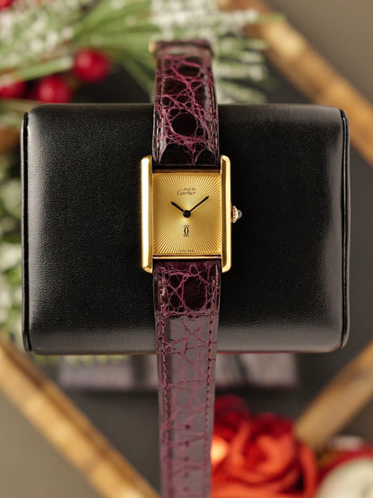 Cartier Must de Cartier Tank Vermeil “Discor Dial” Cartier-serviced Manual LM (circa early 1980s)