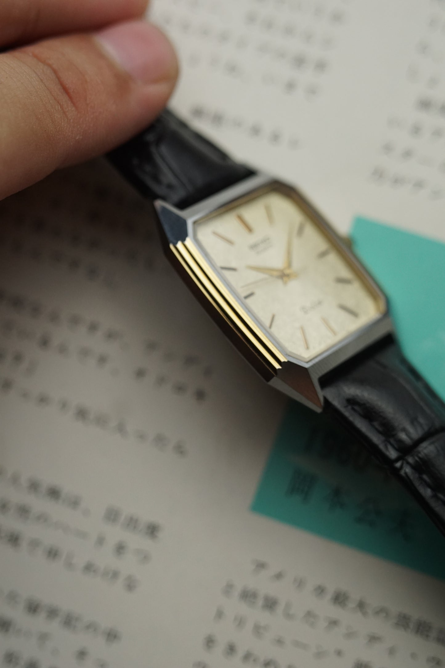 Seiko Dolce 2 tone step bezel case.