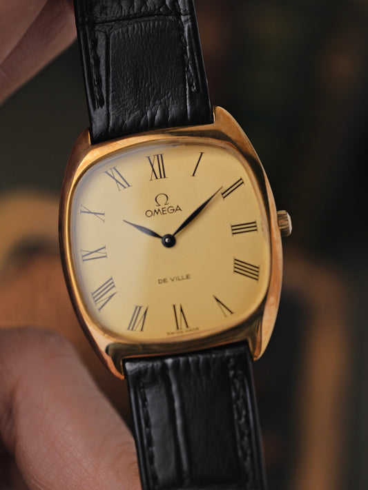 Omega De Ville “Tonneau” Roman Champagne Dial Ref. 111.0139 (circa 1978)