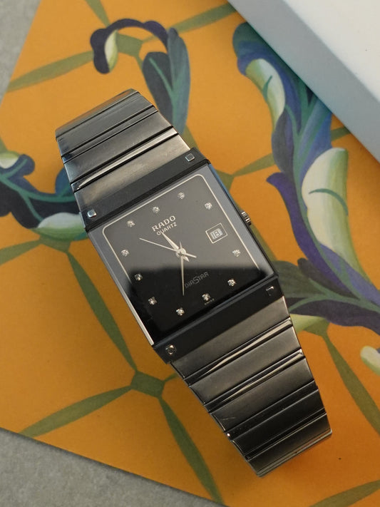 Rado Diastar with original steel bracelet with diamond markers . 129.0154.3