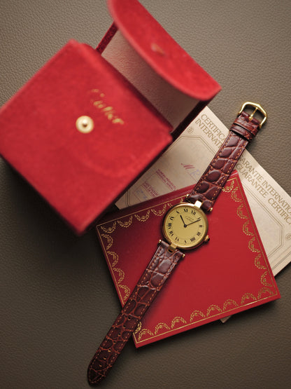 Cartier Vendôme Vermeil “Lemon Roman” Dial Box & Papers Ref. 590003 (circa 1999)