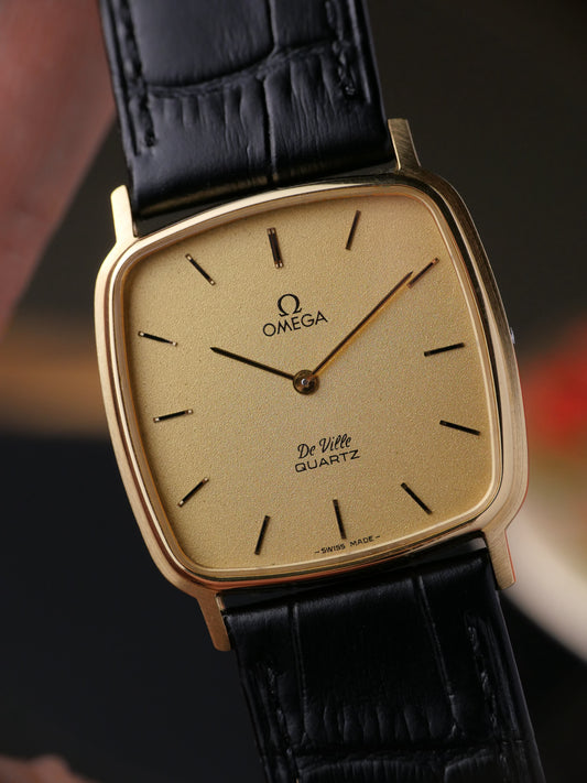 Omega De Ville “Square” Frosty Golden Dial Ref. 191.0102 (circa 1980)