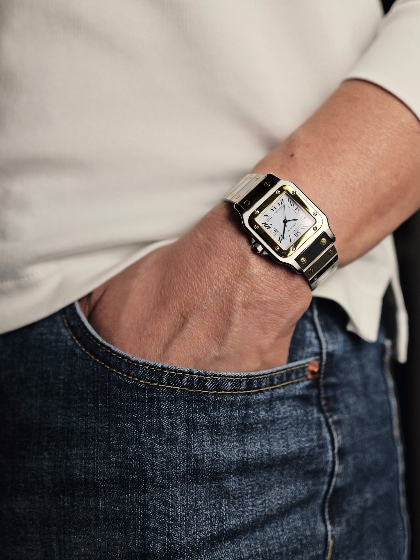 Cartier Santos Carrée Steel & 18K Gold Ref. 2961 (circa late 70s/early 80s)