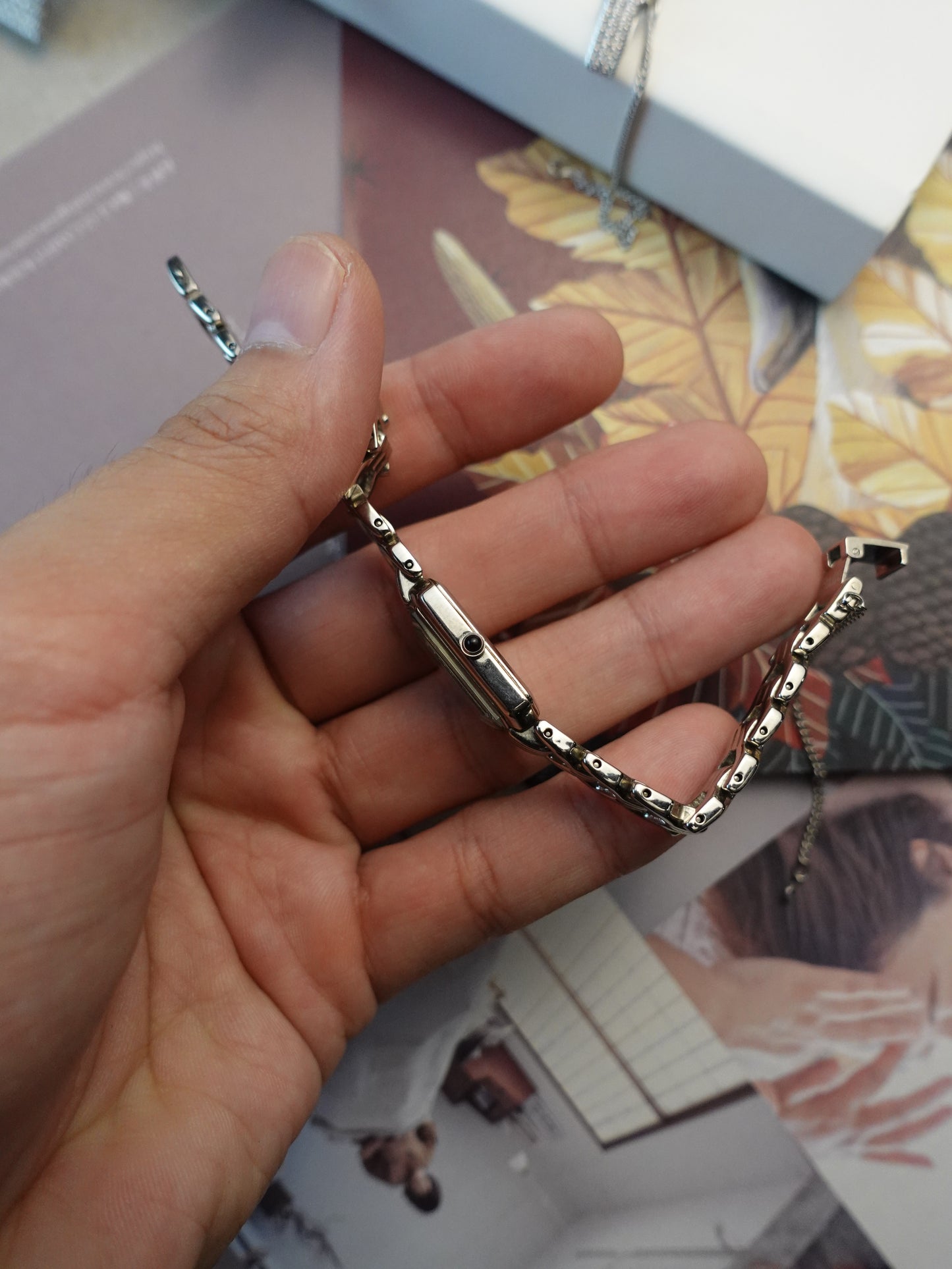 80s Citizen Slyph faceted glass sunburst blue dial