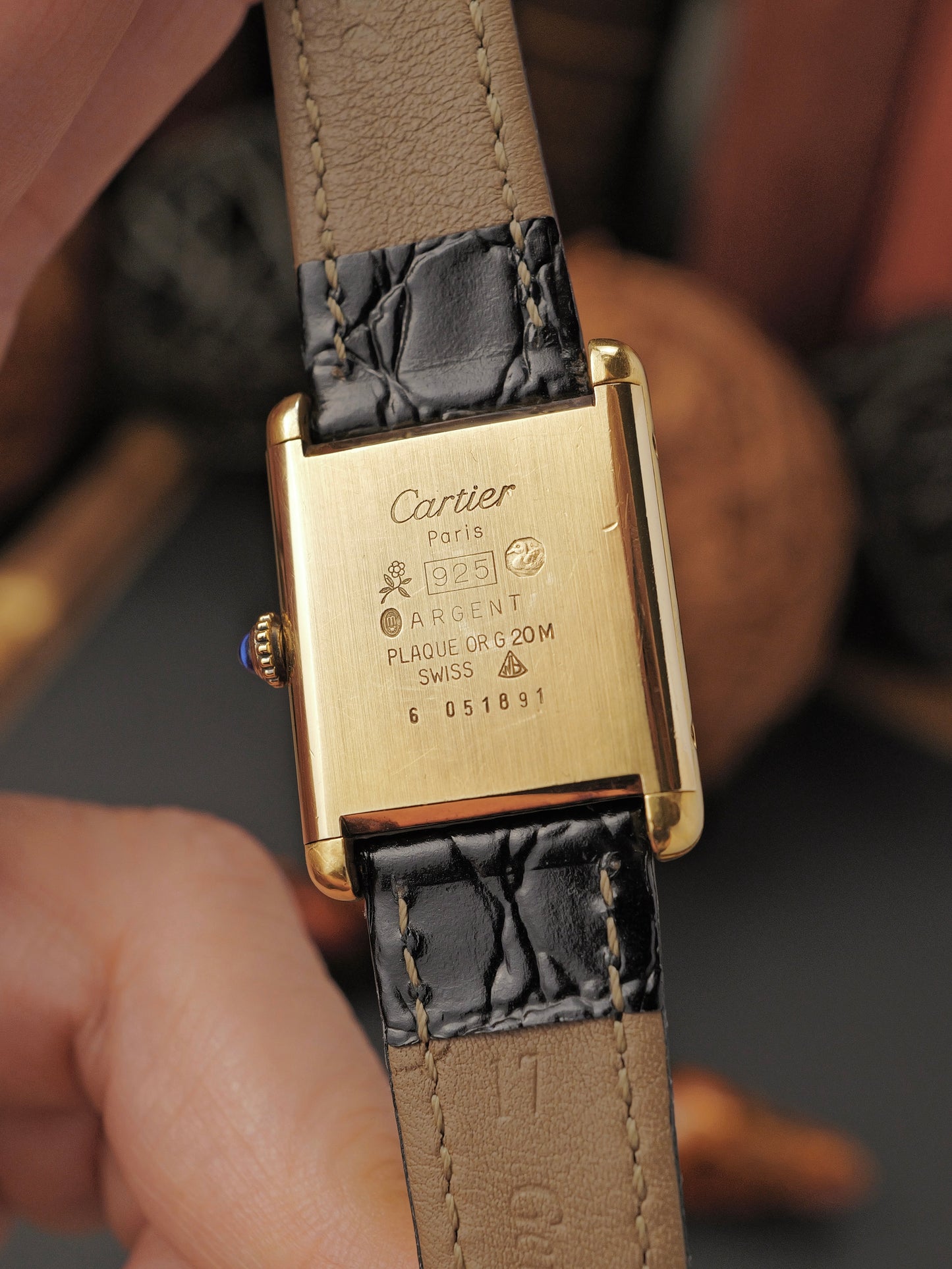 Cartier Tank Vermeil “Tuxedo” LM (circa 1980s)