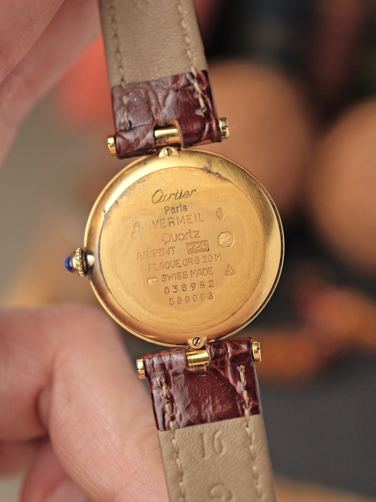 Cartier Vendôme Vermeil Trinity Dial Large Ref. 590003 (circa 1990s)