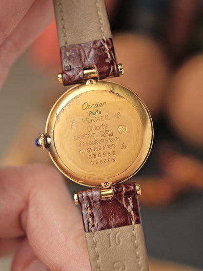 Cartier Vendôme Vermeil Trinity Dial Large Ref. 590003 (circa 1990s)