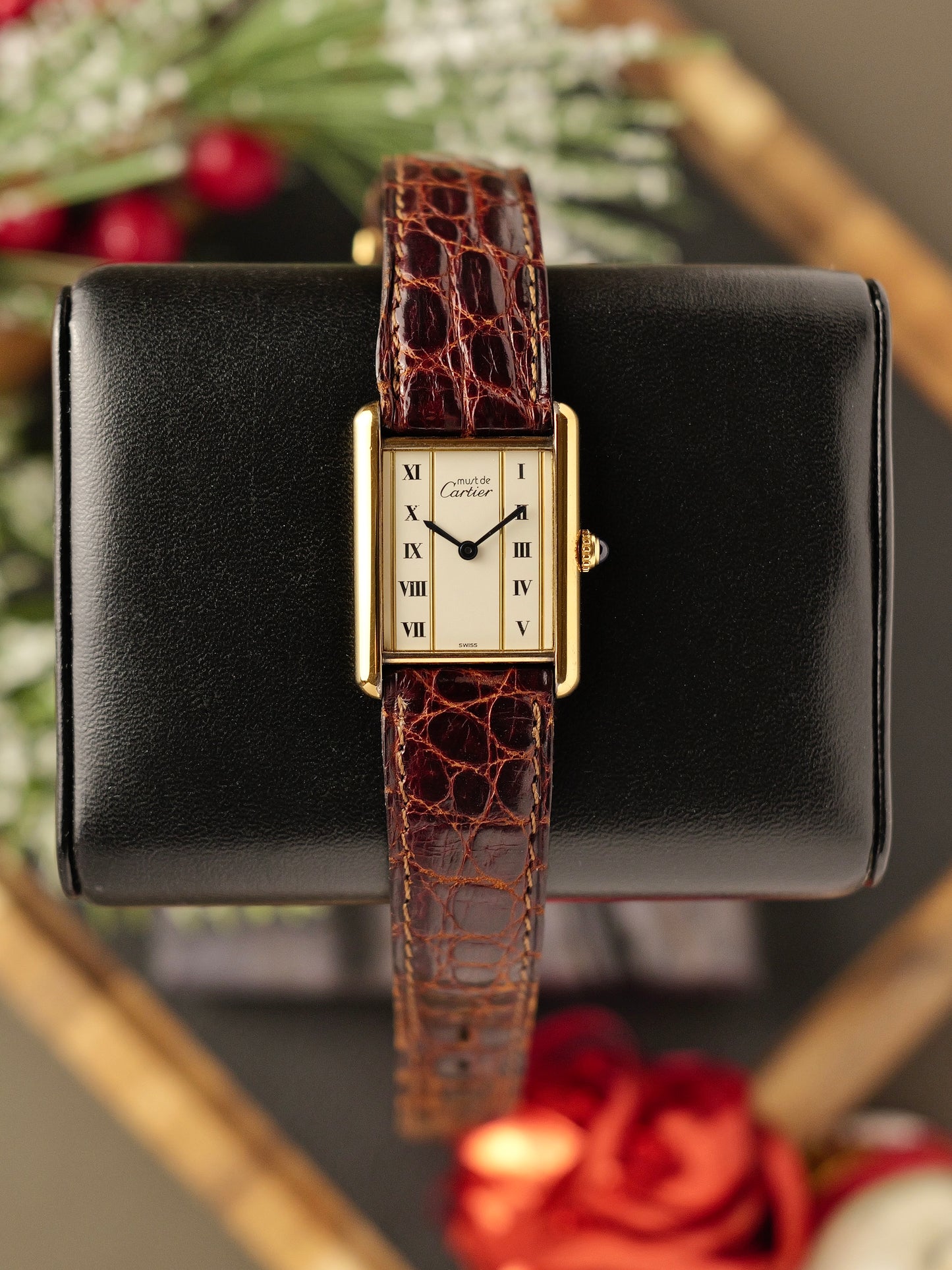 Cartier Must de Cartier Tank Vermeil “Column Dial” LM Ref. 590005 (circa 1970s)