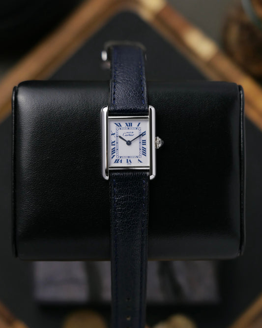 Cartier Tank Must 925 Silver “Blue Roman” SM Ref. 6057002 (circa 1993)