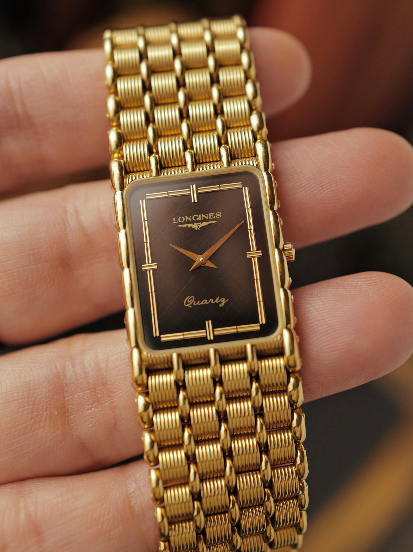 Longines “Art Deco Tank” Integrated Bracelet Ref. 6938 (circa mid 1980s)