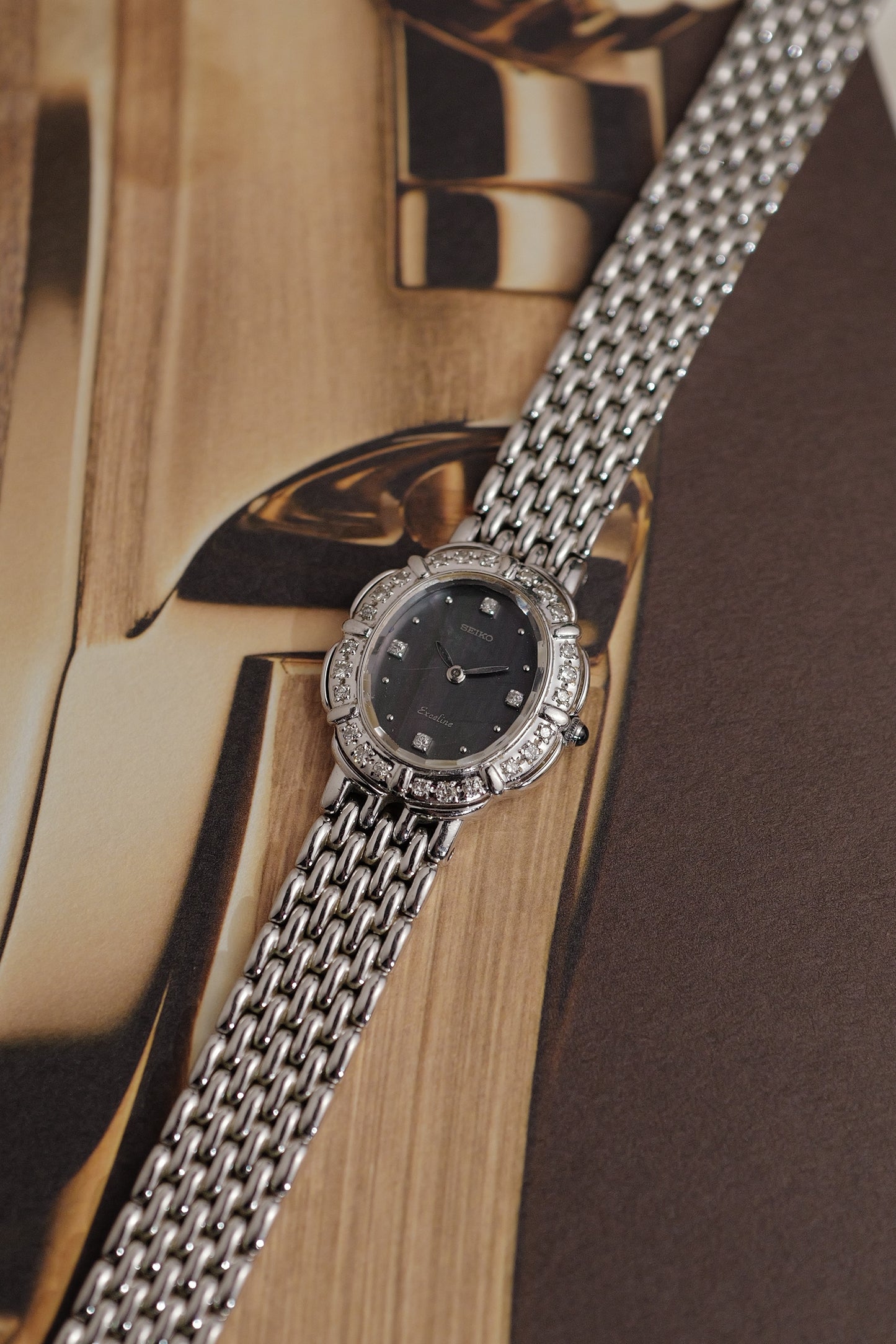 Seiko Exceline "Diamond petals" Mother of pearl circa. 1990