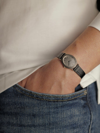 Jaeger-LeCoultre “Oval Ribbon Bezel” Silver Case Ref. 9034 (circa 1970s)