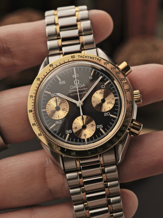 Omega Speedmaster Automatic “Reduced” Steel + 18K Gold FULL SET Ref. 175.0033 (circa 1990s)