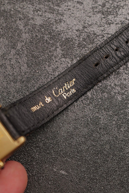 Must De Cartier Tank "Spidering Onyx " Circa. 1980s w/box