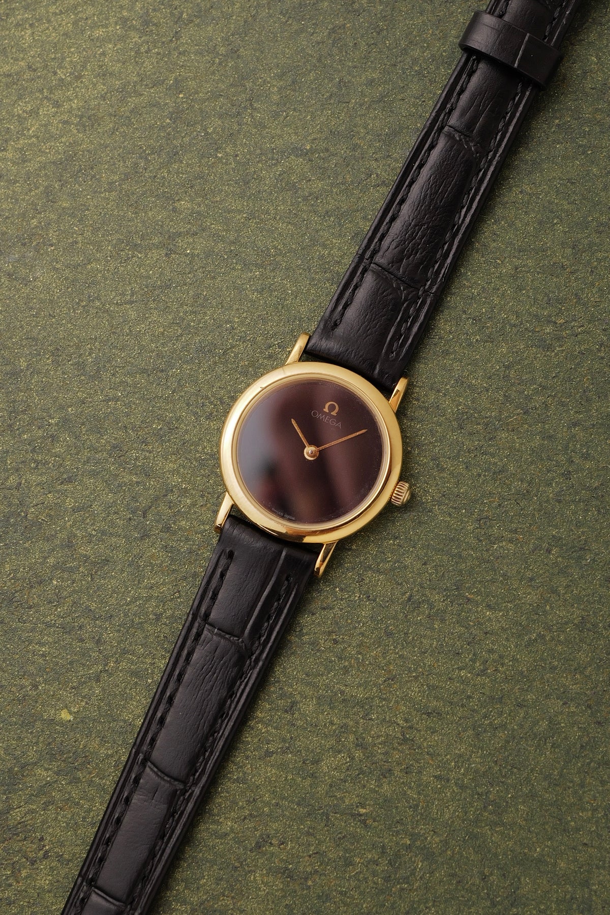 Omega De-ville "Onyx" on strap Circa. 1990s
