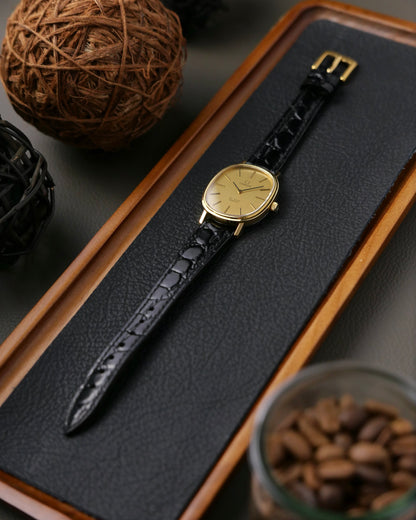 Omega De Ville “Ellipse” Brushed Golden Dial Travel Watch Ref. 191.0046 (circa 1980s)
