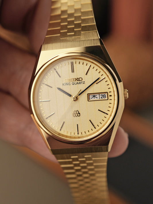 King Seiko Twin Quartz “Pinstripe Dial” w/ Box and Papers 9443-7000SGP (c. 1982)