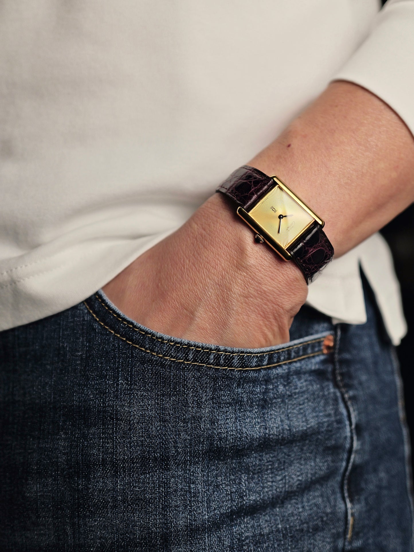 Cartier Must de Cartier Tank Vermeil “Discor Dial” Cartier-serviced Manual LM (circa early 1980s)