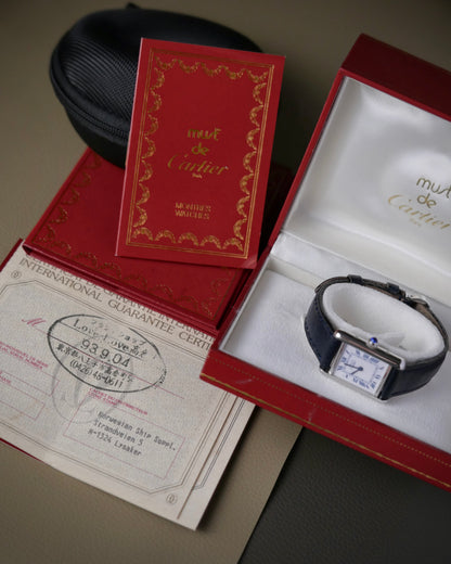 Cartier Tank Must 925 Silver “Blue Roman” SM Ref. 6057002 (circa 1993)