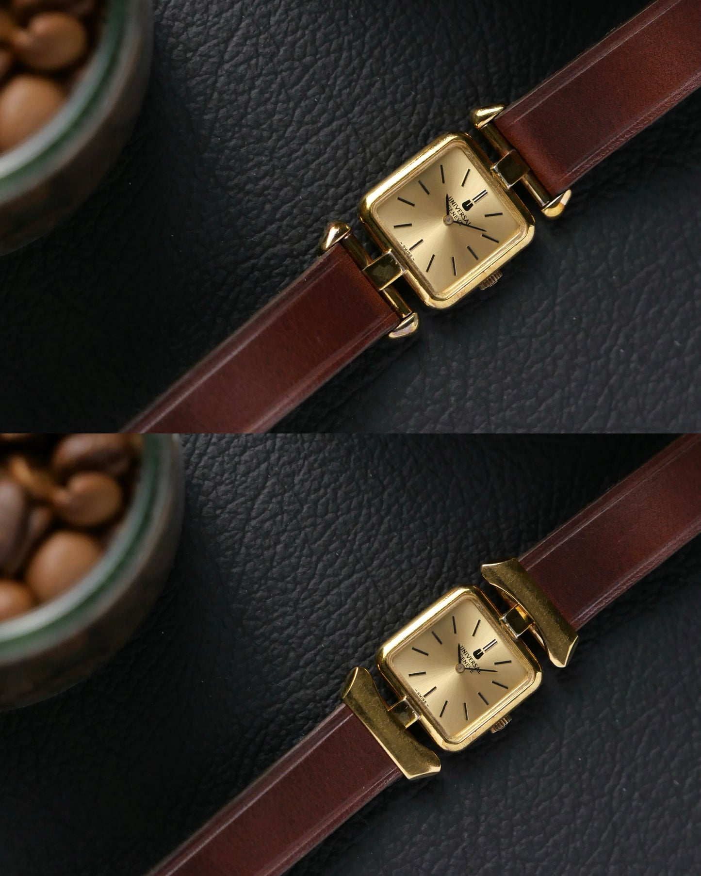 Universal Genève Square “Convertible Cornes de Vache Lugs” Ref. 511627 (Circa 1970s)