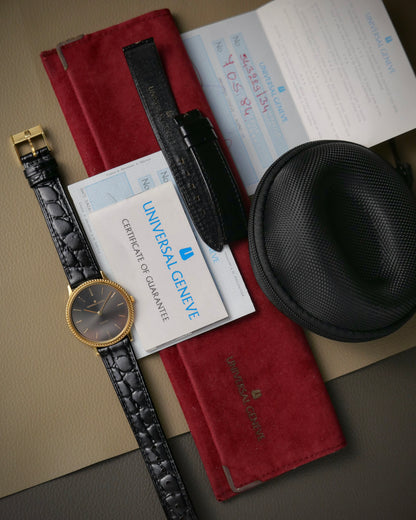 Universal Genève “Beaded Bezel” Anthracite Dial Ref. 2-566 (circa 1984)