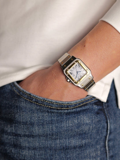 Cartier Santos Carrée Steel + 18K Solid Gold FULL SET Ref. 2961 (circa 1985)