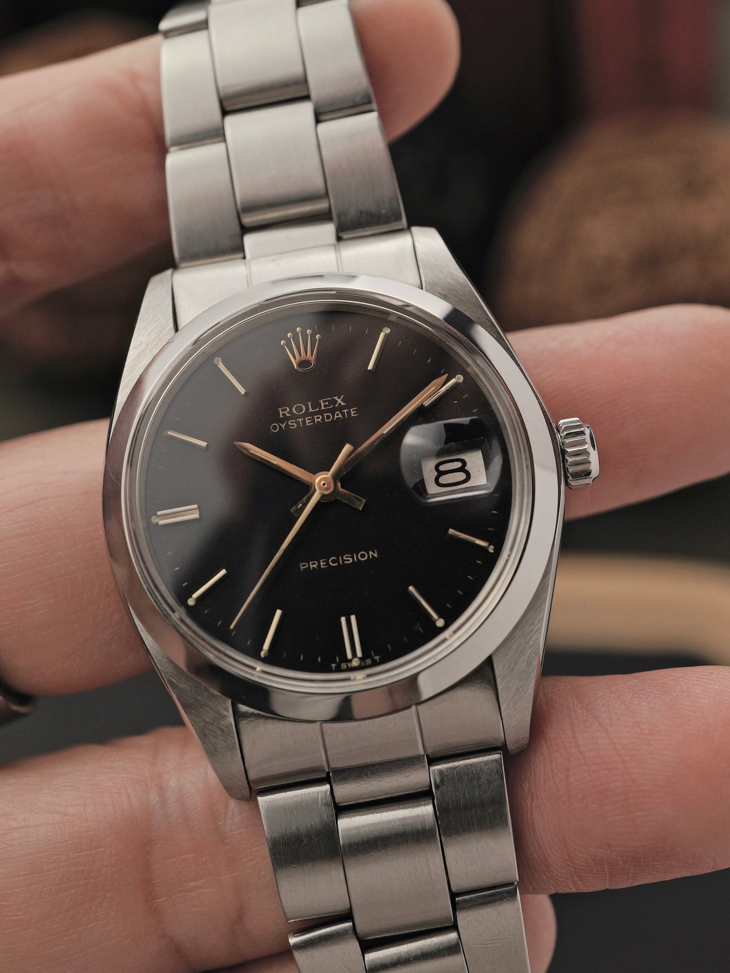 Rolex Oysterdate Precision “Black Gilt” w/ Box & Booklet Ref. 6694 (circa 1978)