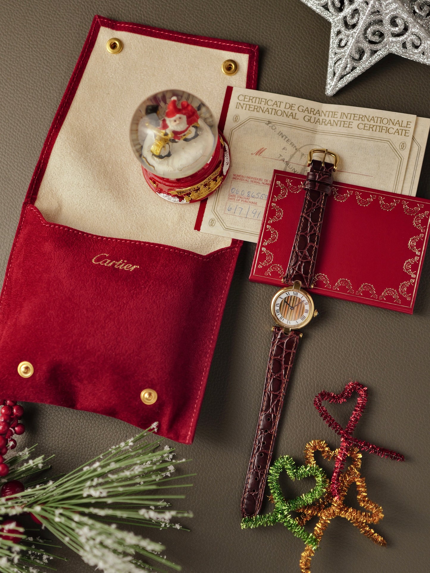 Cartier Vendôme Vermeil “Trinity Dial” Small Ref. 590004 w/ Pouch and Papers (circa 1991)