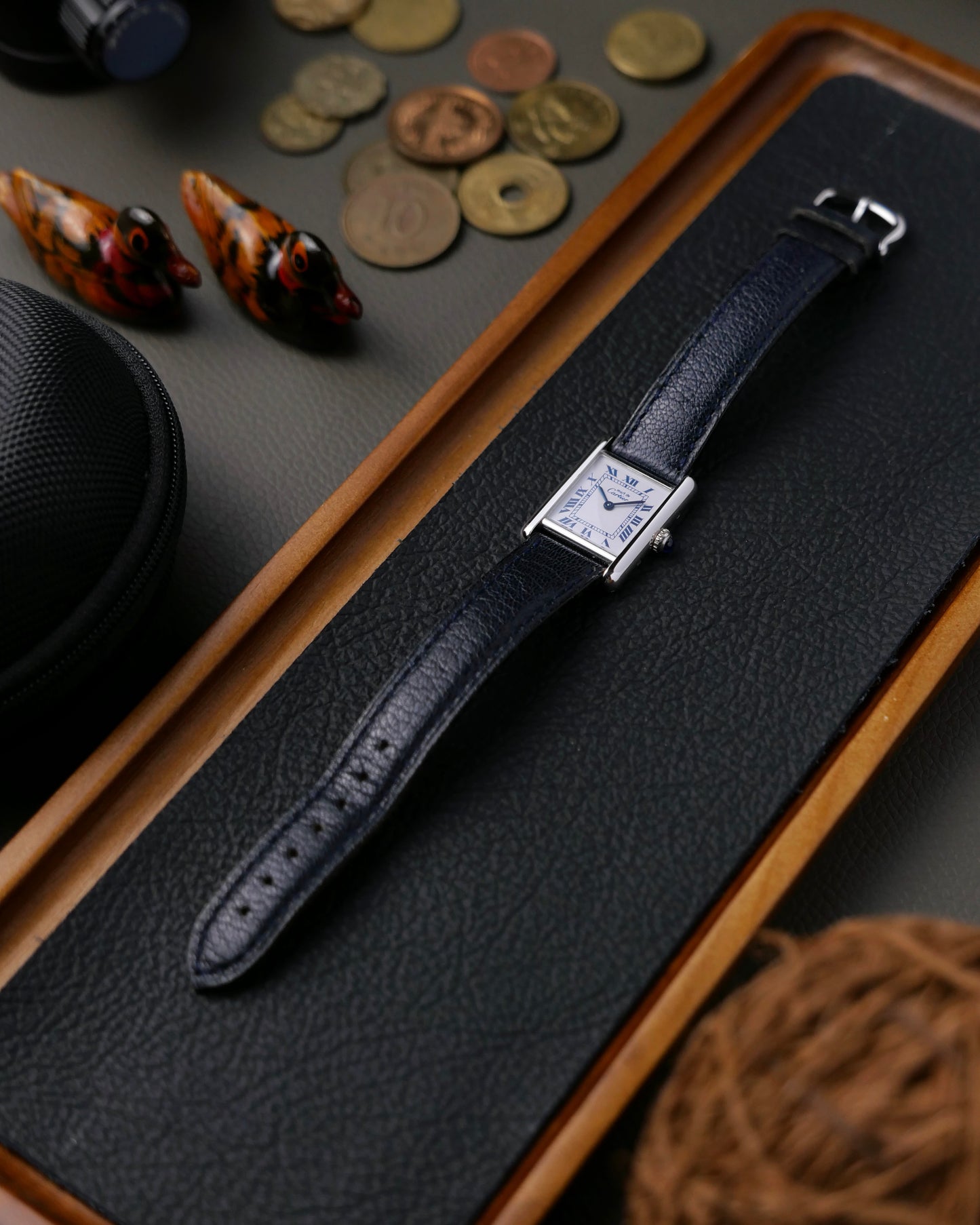 Cartier Tank Must 925 Silver “Blue Roman” SM Ref. 6057002 (circa 1993)